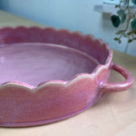 Load image into Gallery viewer, Handmade Ceramic 'Rose Sunset' Scalloped Serving/Oven Dish
